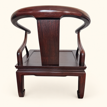 Vintage Ming-style Chinese horseshoe-back lounge chair