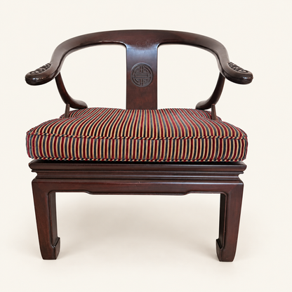 Ming-style horseshoe-back lounge chair, front view