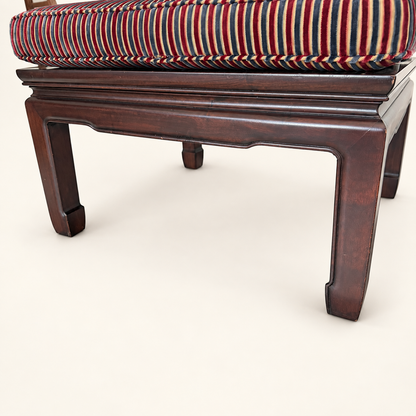 Ming-style Chinese horseshoe-back lounge chair