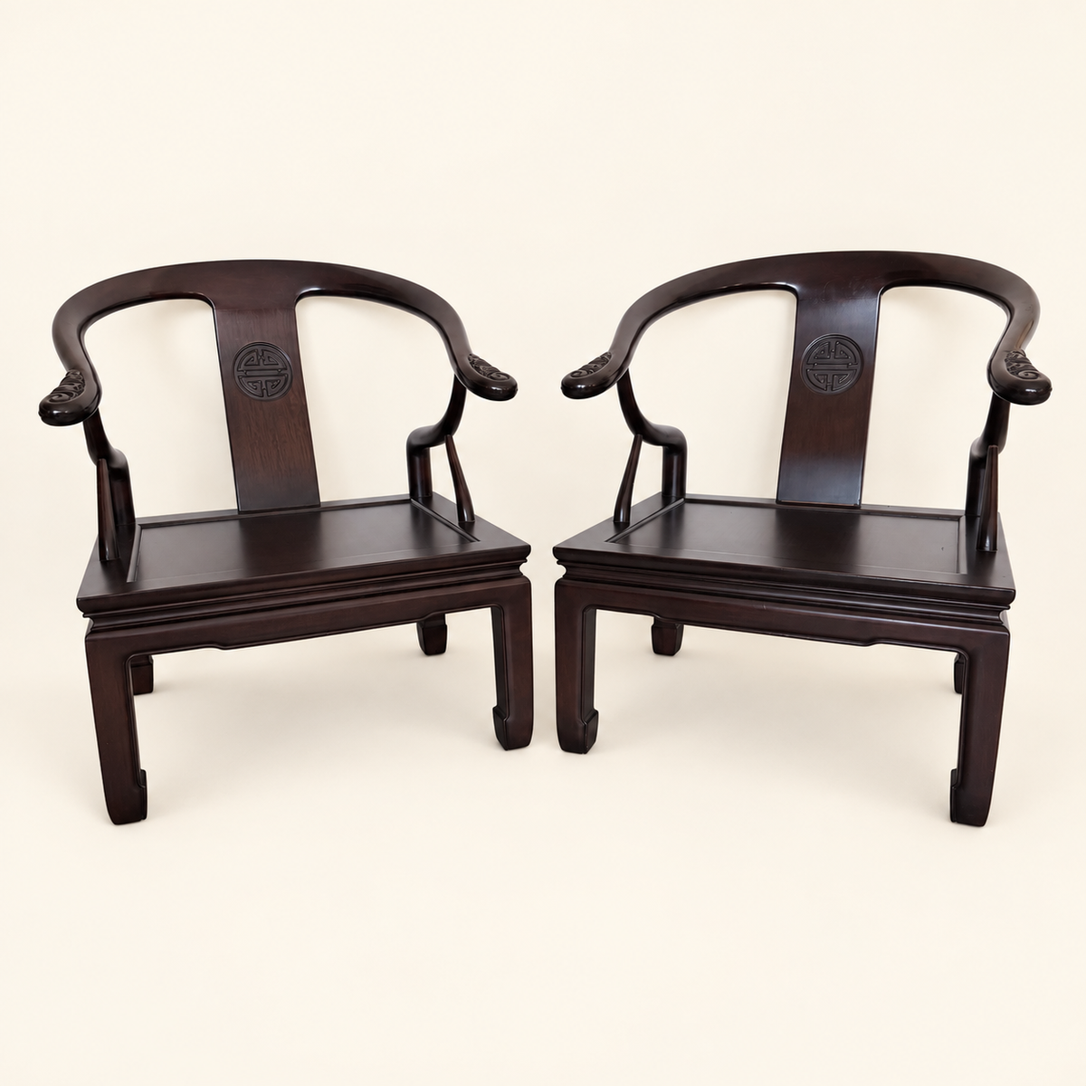 Ming-style lounge chair back splat and crest rail