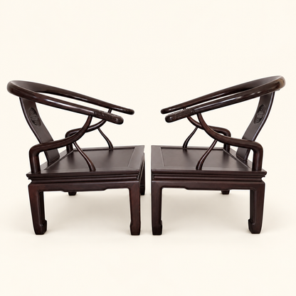 Ming-style Chinese lounge chair, rear view