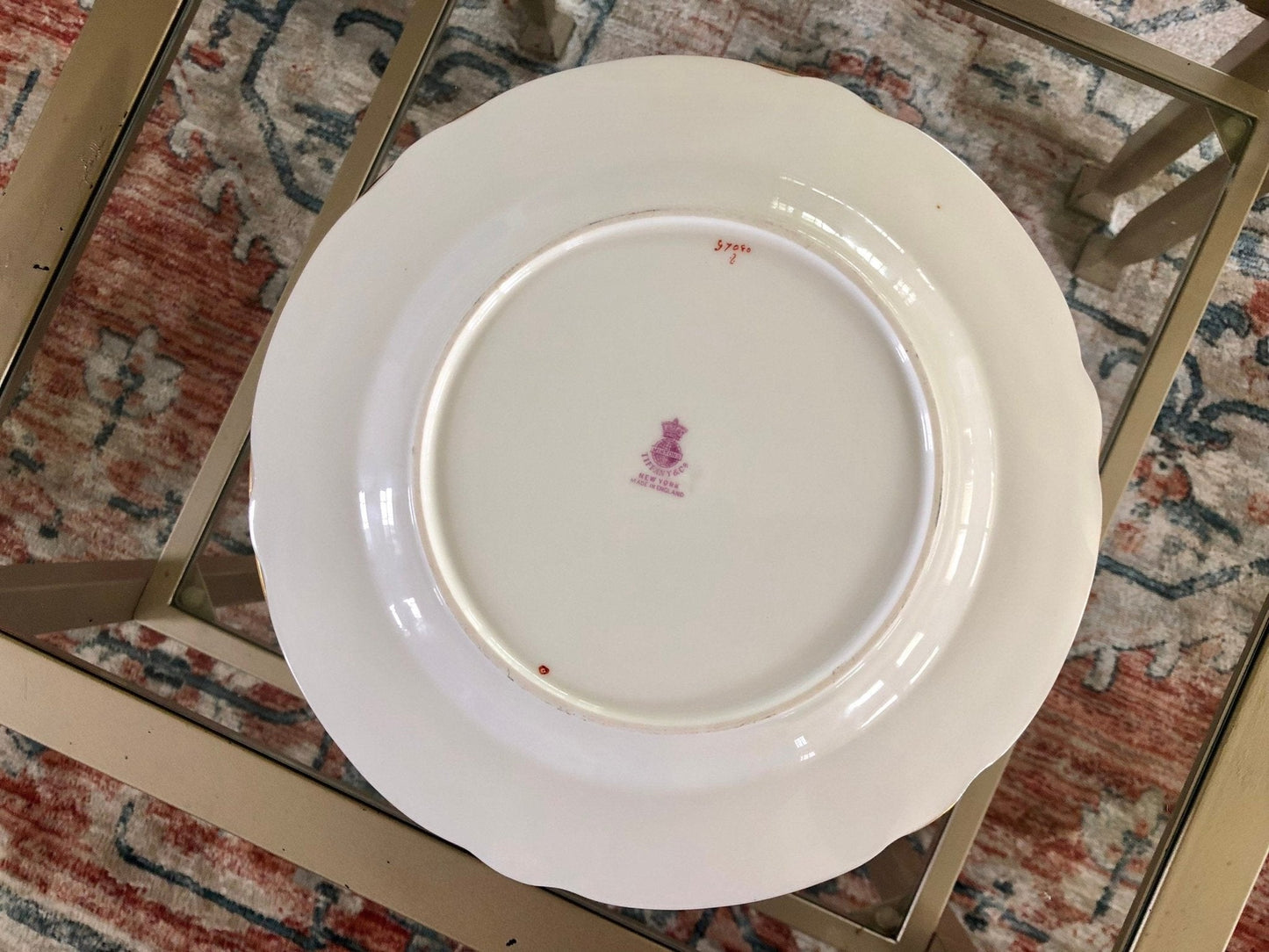 Mintons for Tiffany & Co. Hand - Painted Turquoise & Gilt Dinner Plates, c. 1902–1912 — Set of 6 - Loom Vintage