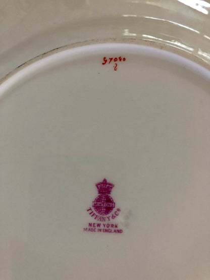 Mintons for Tiffany & Co. Hand - Painted Turquoise & Gilt Dinner Plates, c. 1902–1912 — Set of 6 - Loom Vintage
