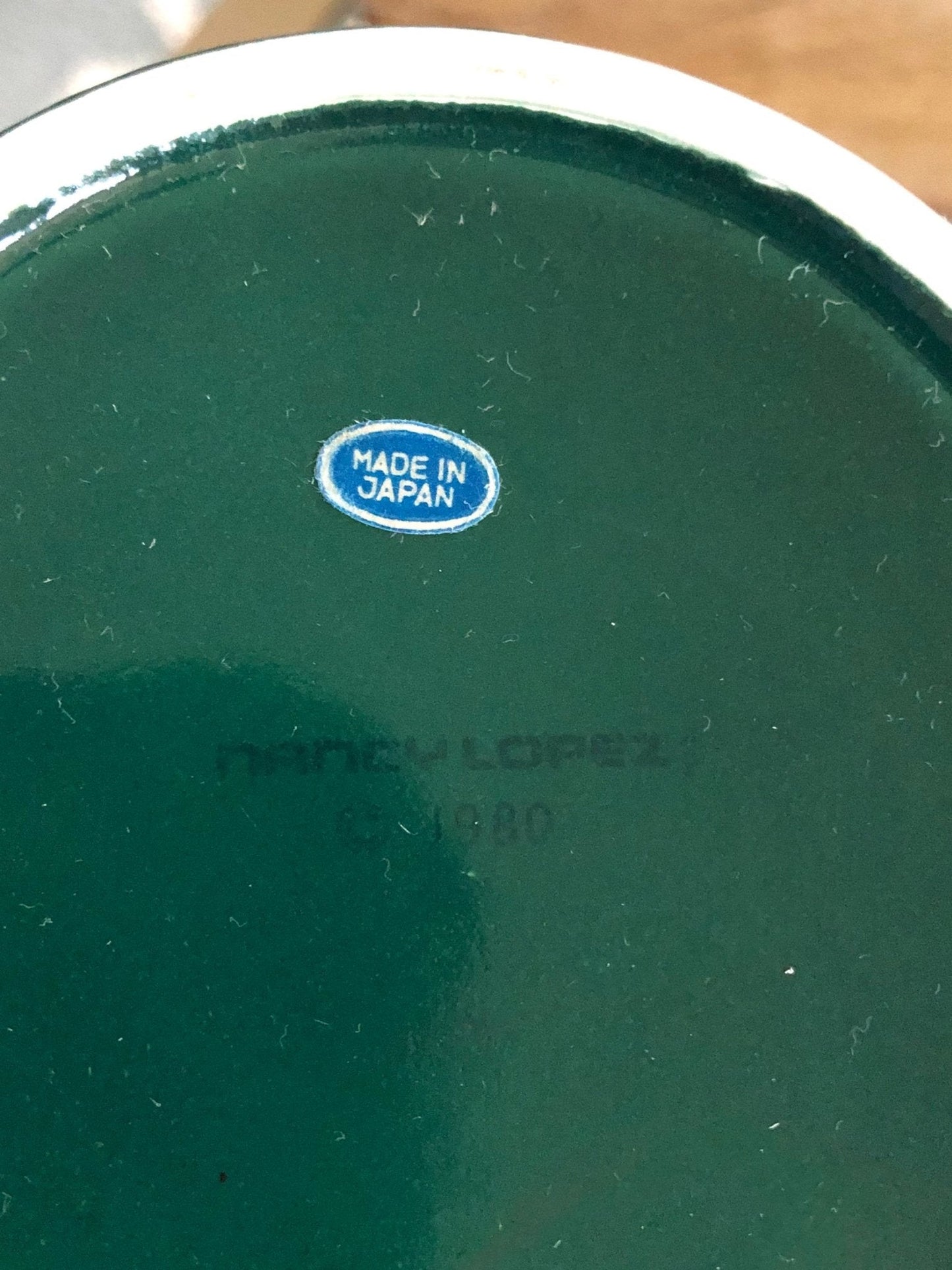 Nancy Lopez Ceramic Jewelry Box — Sculpted Elephant Lid, Hunter Green, Made in Japan, c. 1980s - Loom Vintage
