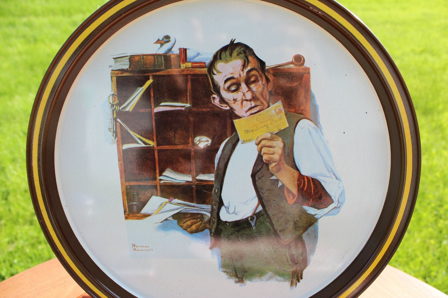 Norman Rockwell 1976 Limited Edition Serving Metal Tray / 'Country Postman' Scene / Server / Tin - Loom Vintage