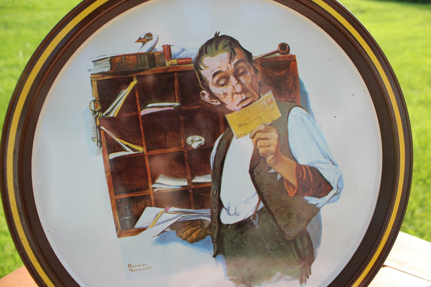 Norman Rockwell 1976 Limited Edition Serving Metal Tray / 'Country Postman' Scene / Server / Tin - Loom Vintage