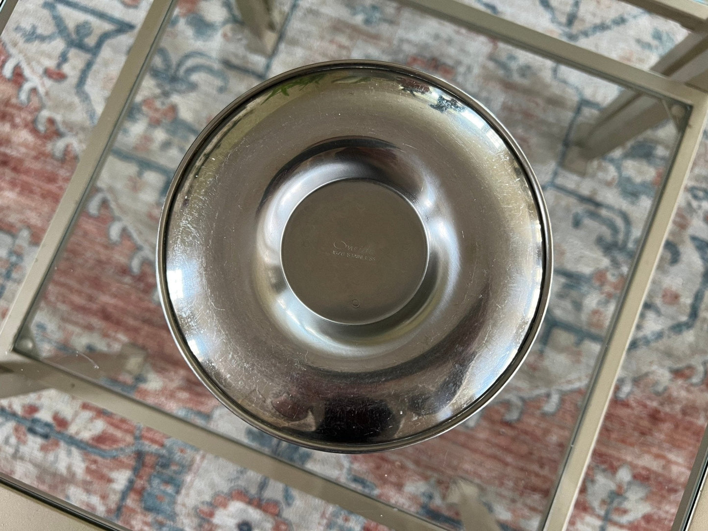 Oneida 18/8 Stainless Steel Revere Bowl with Plate — Mid - Century, 6.25"W - Loom Vintage