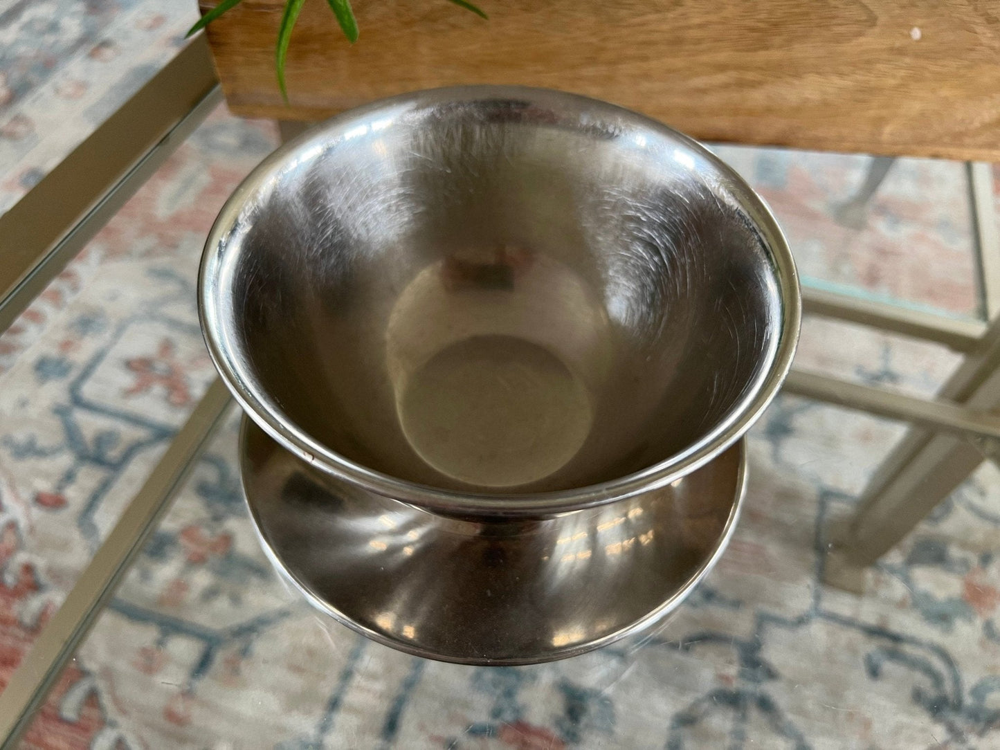 Oneida 18/8 Stainless Steel Revere Bowl with Plate — Mid - Century, 6.25"W - Loom Vintage
