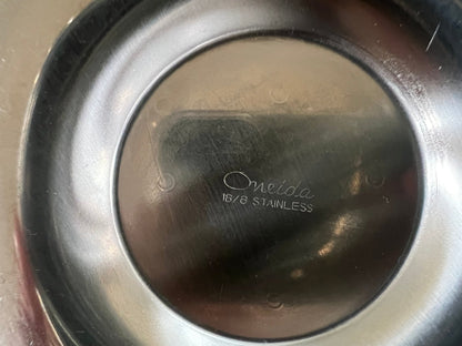 Oneida 18/8 Stainless Steel Revere Bowl with Plate — Mid - Century, 6.25"W - Loom Vintage