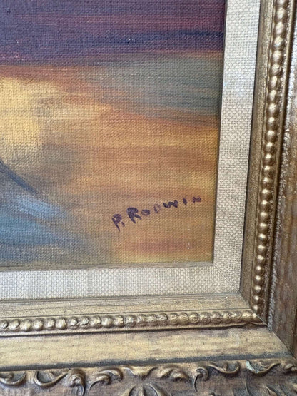 P. Rodwin Oil on Canvas — "Young Woman Drawing" After Villers, Framed 24" × 20" - Loom Vintage