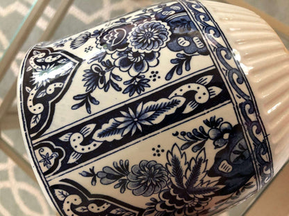 Plants Flowerpot Delft Royal Sphinx - Holland - Boch Belgium - Delft Blue and White - Per 2 set - Jardinier flower box or Garden Cache Pot - Loom Vintage