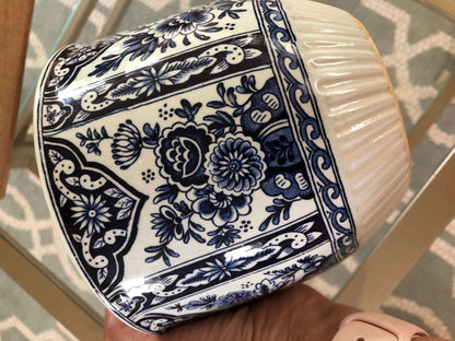 Plants Flowerpot Delft Royal Sphinx - Holland - Boch Belgium - Delft Blue and White - Per 2 set - Jardinier flower box or Garden Cache Pot - Loom Vintage