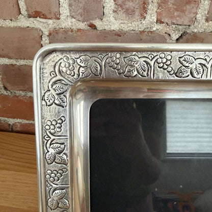 Pottery Barn Sterling Silver Grapevine 5x7 Vintage Picture Frame - Loom Vintage