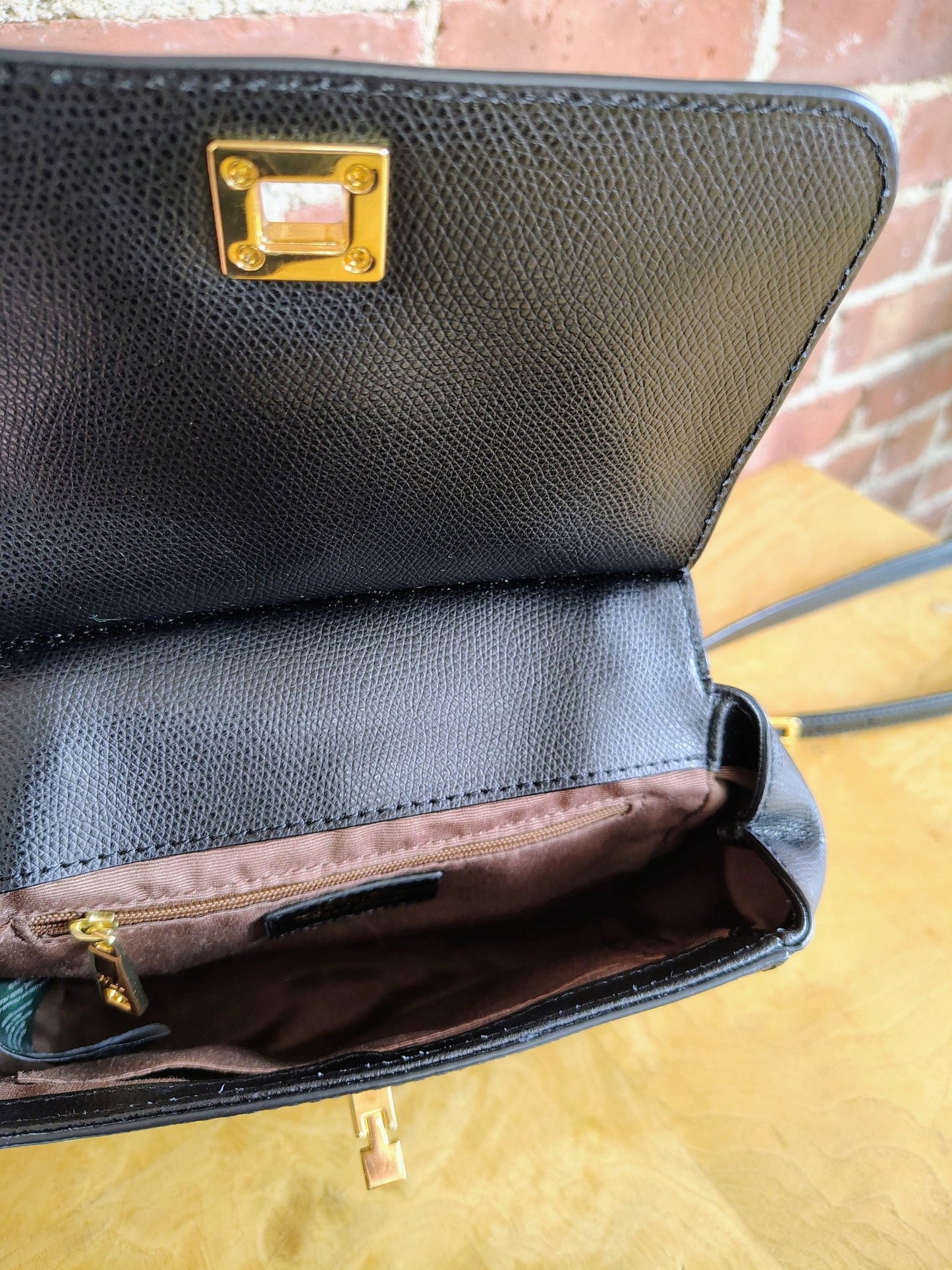 Ralph Lauren Whitby Black Leather Crossbody Bag – 1980s - Loom Vintage