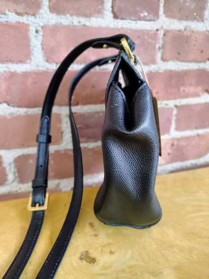 Ralph Lauren Whitby Black Leather Crossbody Bag – 1980s - Loom Vintage