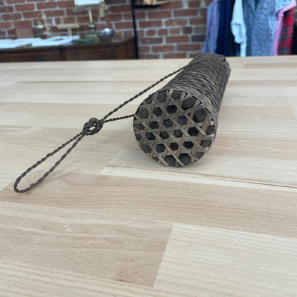Rare 1920s–40s Japanese Ikebana Woven Bamboo Hanging Basket - Loom Vintage