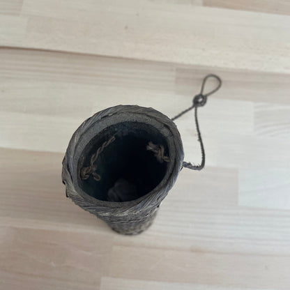 Rare 1920s–40s Japanese Ikebana Woven Bamboo Hanging Basket - Loom Vintage