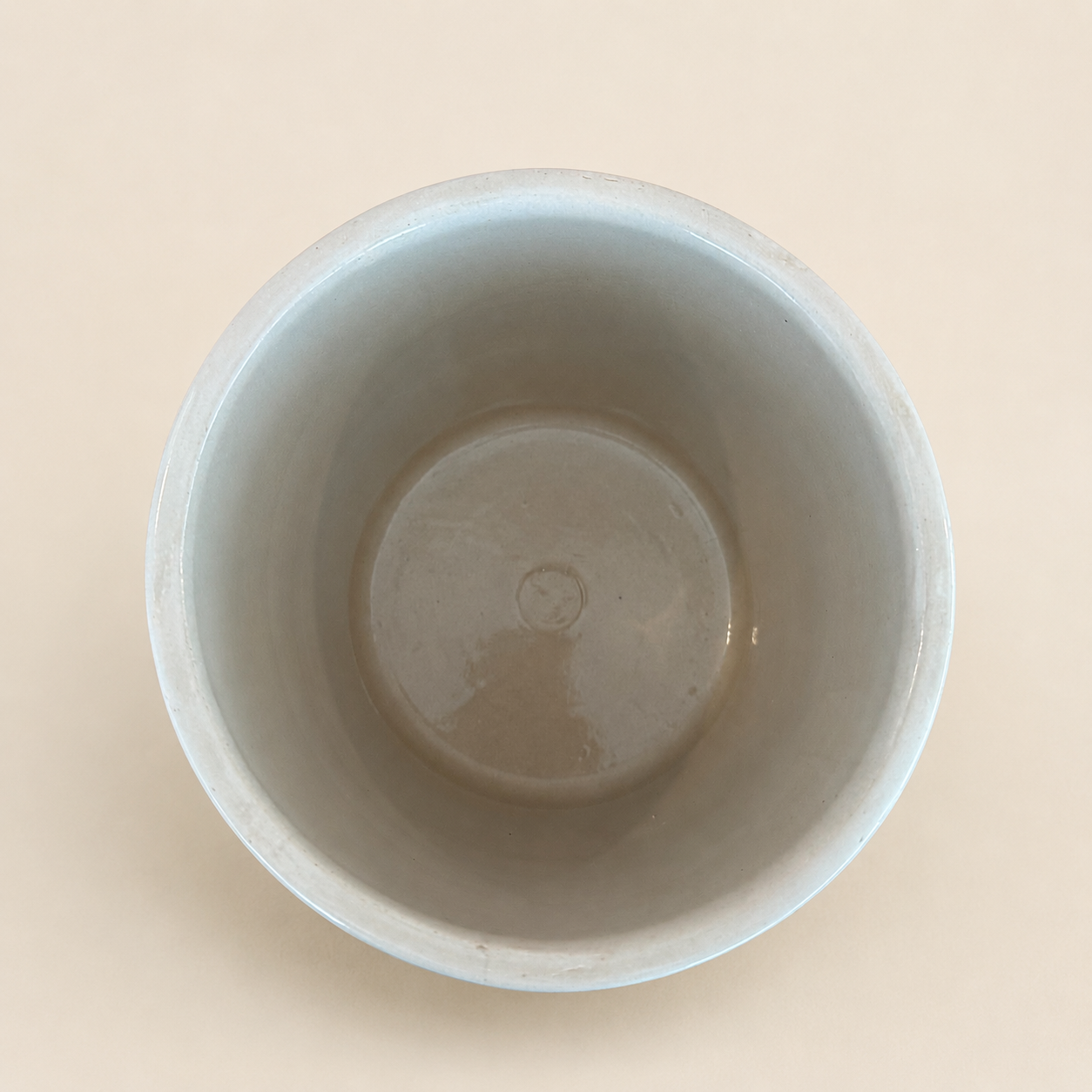Interior of Robinson Ransbottom stoneware crock