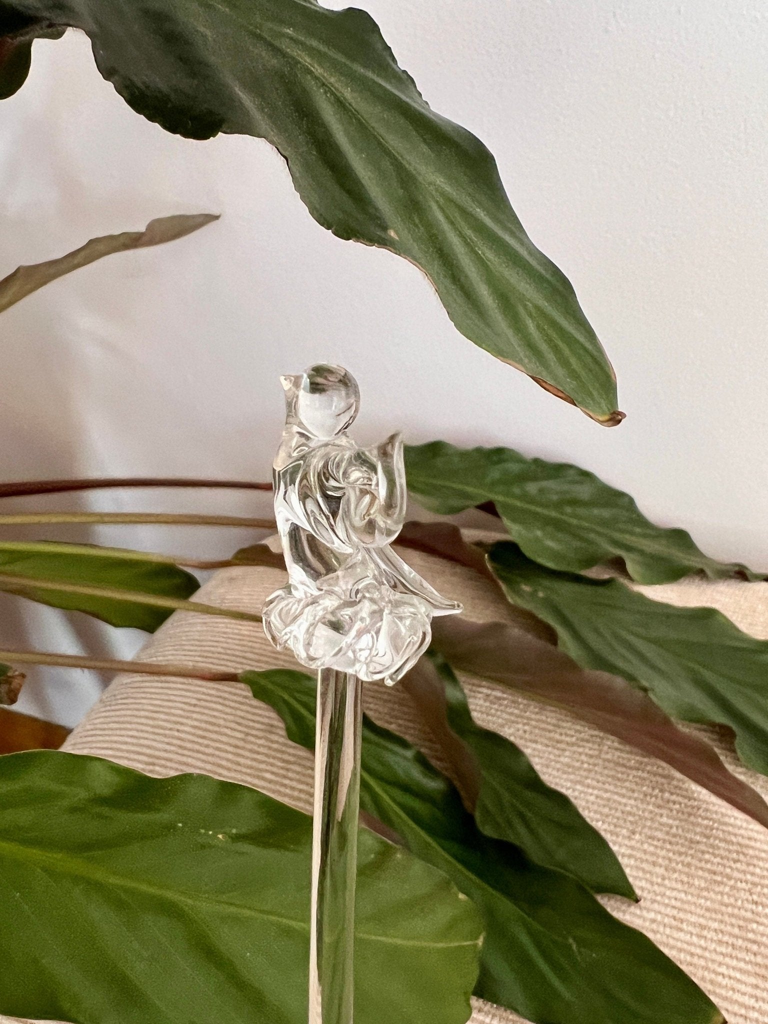 Set of 4 Vintage Hand Blown Animal, Bird, Swizzle Sticks, Glass Drink Stirrers, Clear Gass Beverage Mixers - Loom Vintage