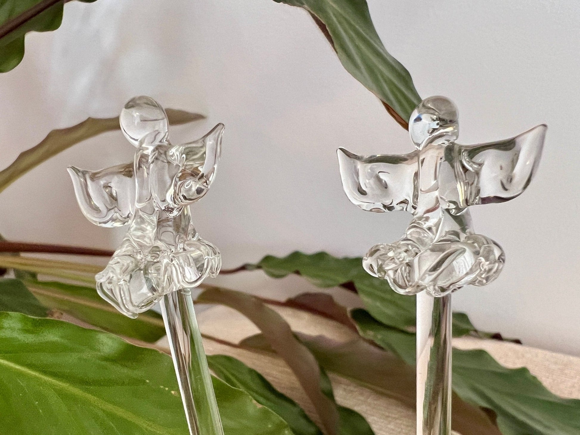 Set of 4 Vintage Hand Blown Animal, Bird, Swizzle Sticks, Glass Drink Stirrers, Clear Gass Beverage Mixers - Loom Vintage
