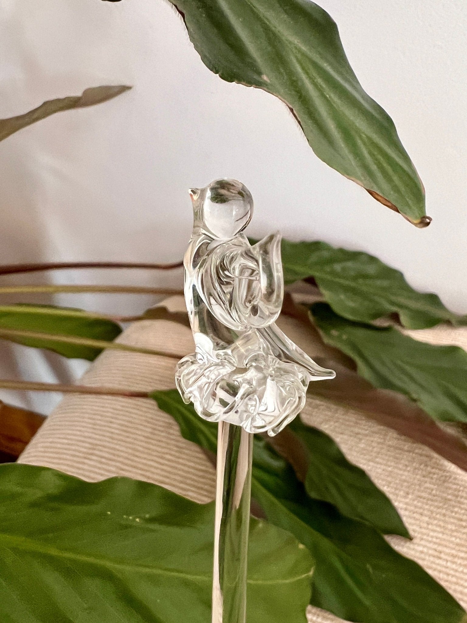 Set of 4 Vintage Hand Blown Animal, Bird, Swizzle Sticks, Glass Drink Stirrers, Clear Gass Beverage Mixers - Loom Vintage