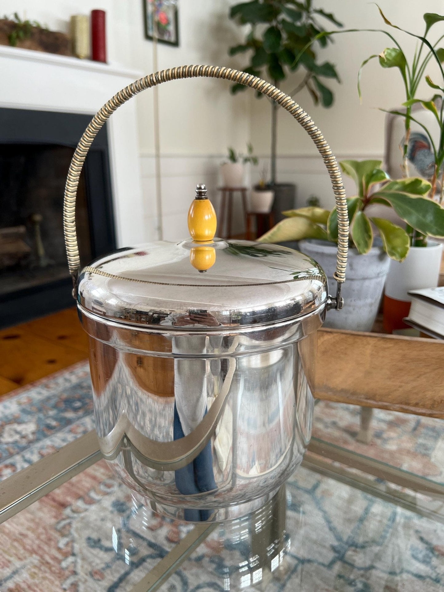 Sheffield Silver Co. MCM Ice Bucket with Pyrex Insert — EPC, USA, 1950s–60s - Loom Vintage