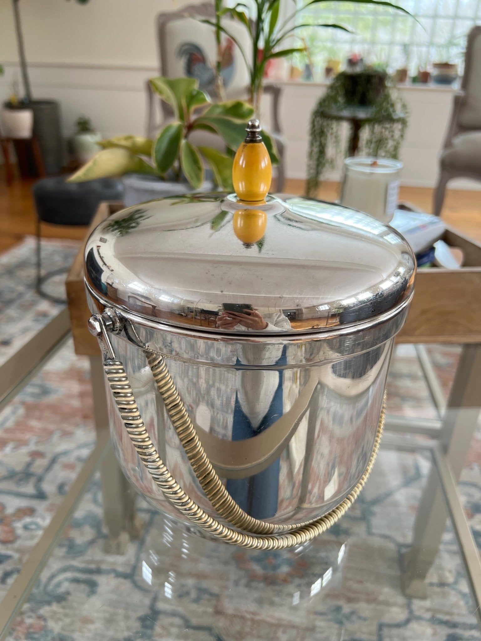 Sheffield Silver Co. MCM Ice Bucket with Pyrex Insert — EPC, USA, 1950s–60s - Loom Vintage