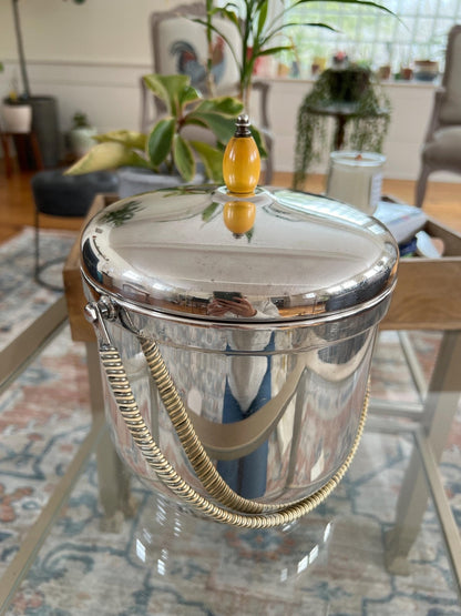 Sheffield Silver Co. MCM Ice Bucket with Pyrex Insert — EPC, USA, 1950s–60s - Loom Vintage