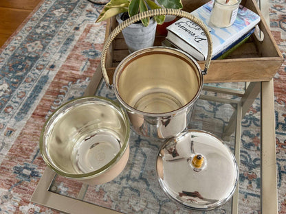 Sheffield Silver Co. MCM Ice Bucket with Pyrex Insert — EPC, USA, 1950s–60s - Loom Vintage