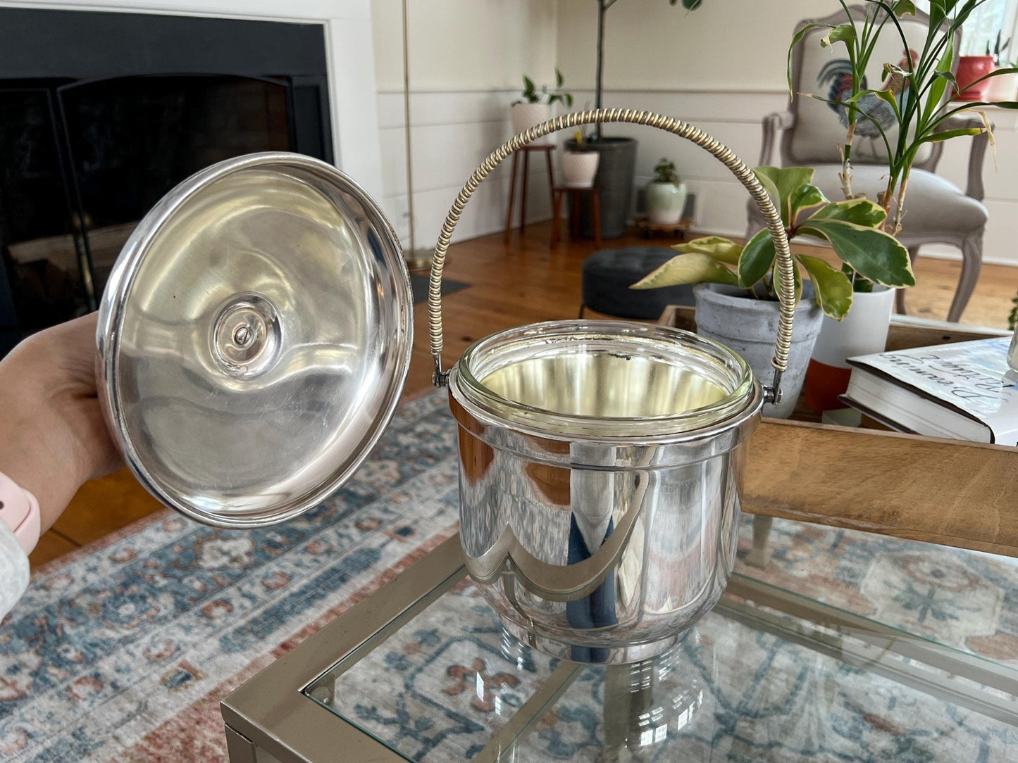 Sheffield Silver Co. MCM Ice Bucket with Pyrex Insert — EPC, USA, 1950s–60s - Loom Vintage