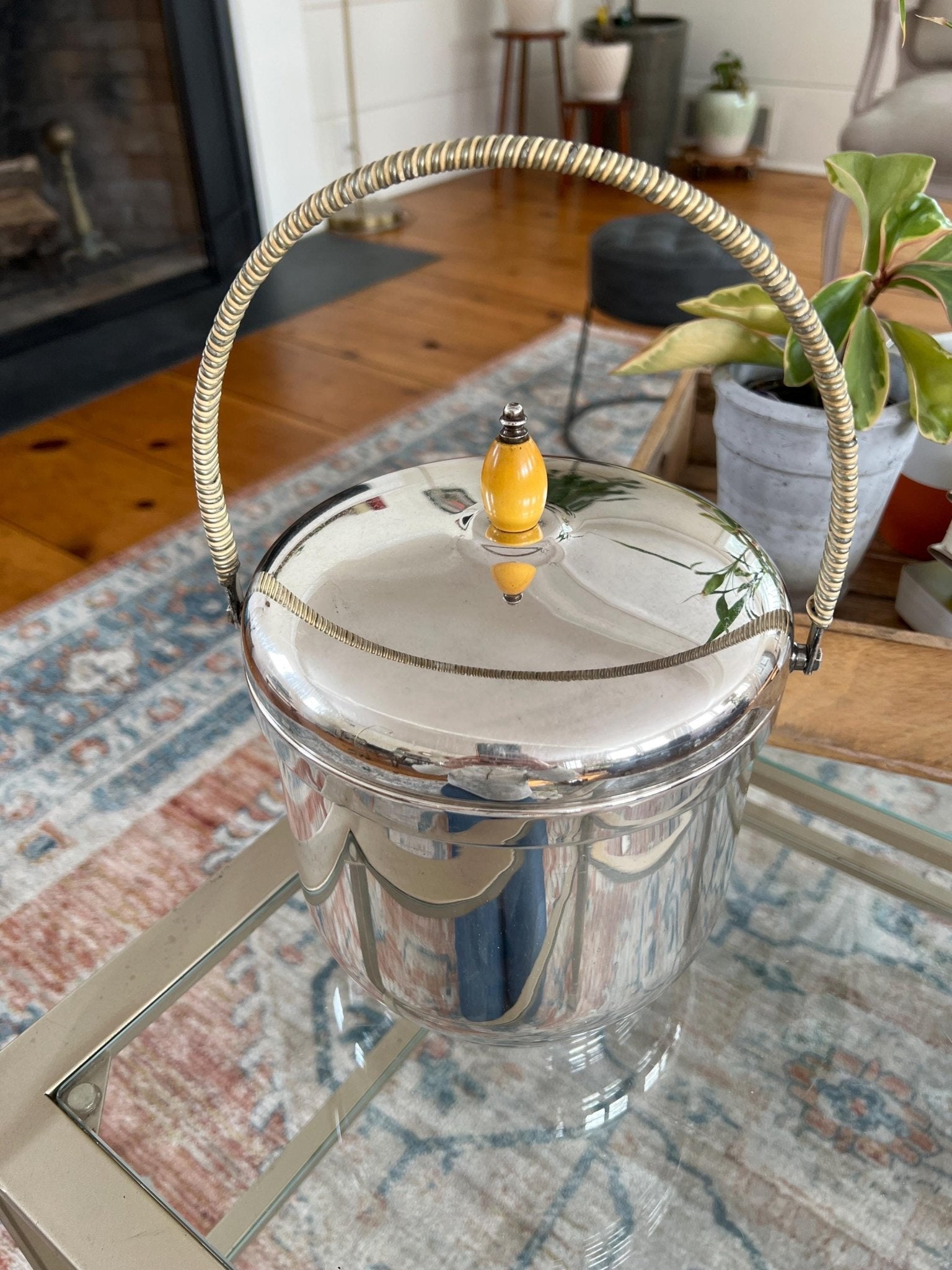 Sheffield Silver Co. MCM Ice Bucket with Pyrex Insert — EPC, USA, 1950s–60s - Loom Vintage