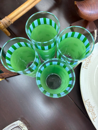 Southern Living at Home Polka Dot Tumblers by Gail Pittman, Set of 4, Glassware - Loom Vintage