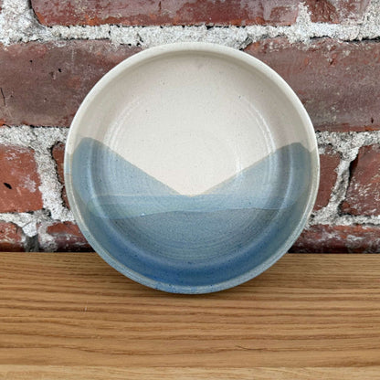 Studio Pottery Blue Glaze Ceramic Bowl Handmade Minimal Dish - Loom Vintage