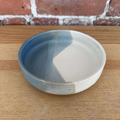 Studio Pottery Blue Glaze Ceramic Bowl Handmade Minimal Dish - Loom Vintage