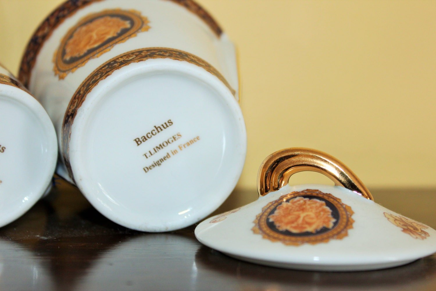 T. Limoges Bacchus Sugar & Cream Set — France - Loom Vintage