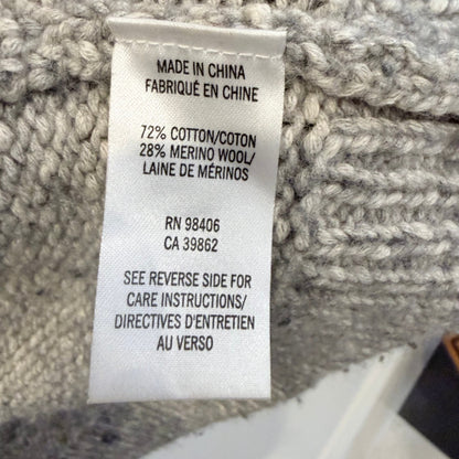Theory heather grey cotton merino open cardigan with sailor collar, photo 6 of 6
