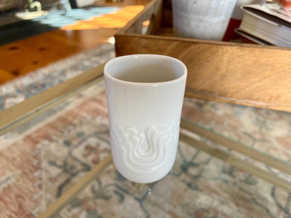 Thomas Porzellan "Blütenfest" Vase — Rosemunde Nairac Design, Wave Relief, White Porcelain, 7.68"H, c.1970 - Loom Vintage