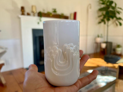 Thomas Porzellan "Blütenfest" Vase — Rosemunde Nairac Design, Wave Relief, White Porcelain, 7.68"H, c.1970 - Loom Vintage