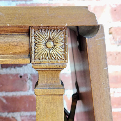 Thomasville Neoclassical Walnut Dropleaf Server - Vintage Mid 20th Century - Loom Vintage