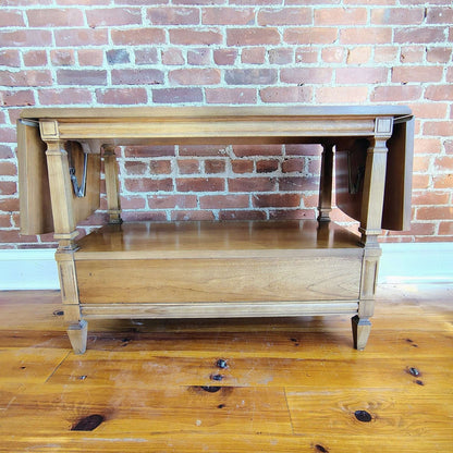 Thomasville Neoclassical Walnut Dropleaf Server - Vintage Mid 20th Century - Loom Vintage