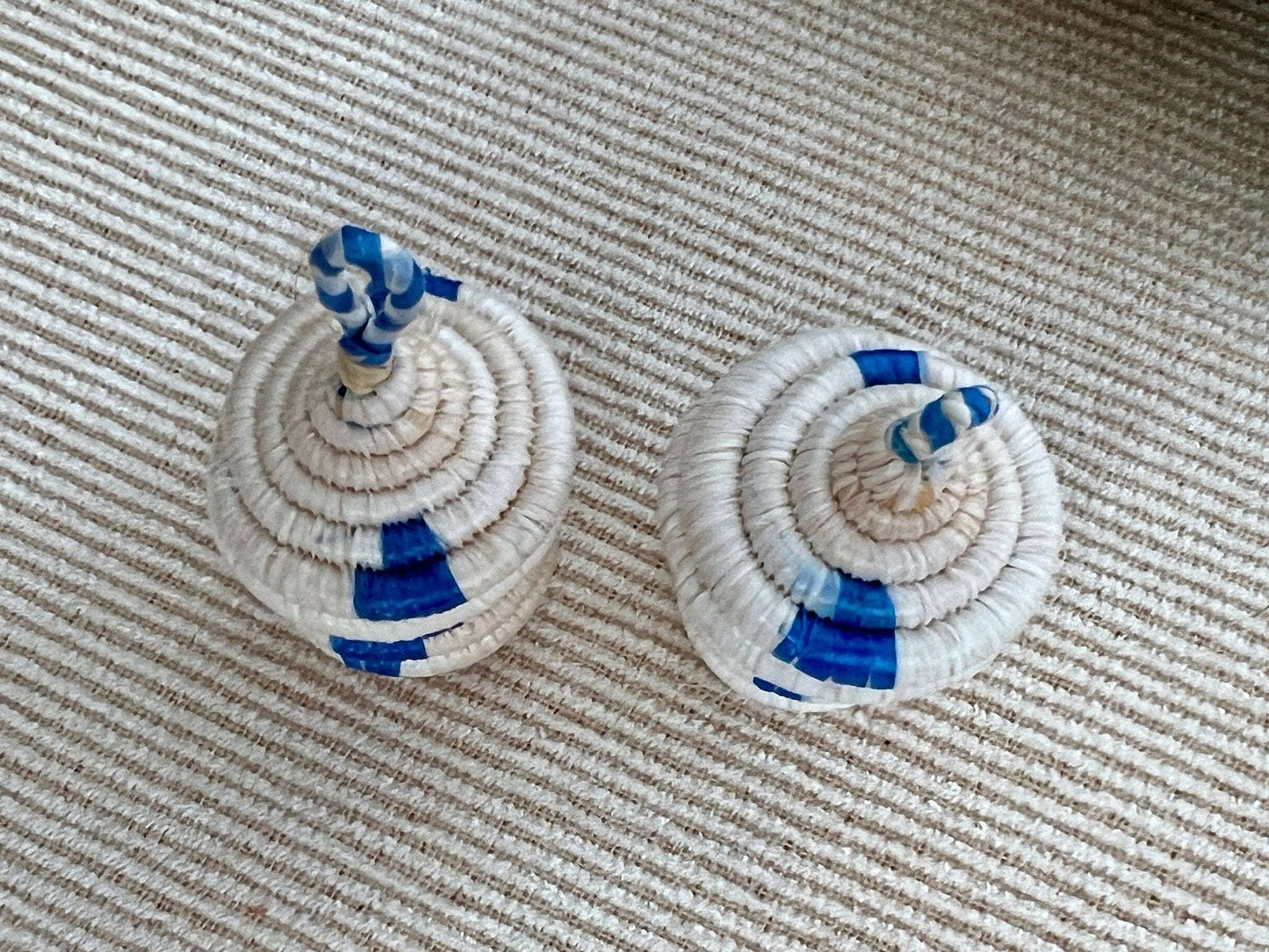 Tiny, Pair of African Woven Baskets, Hand made Jewelry Box, Ring Box, Woven Hanging Baskets - Loom Vintage