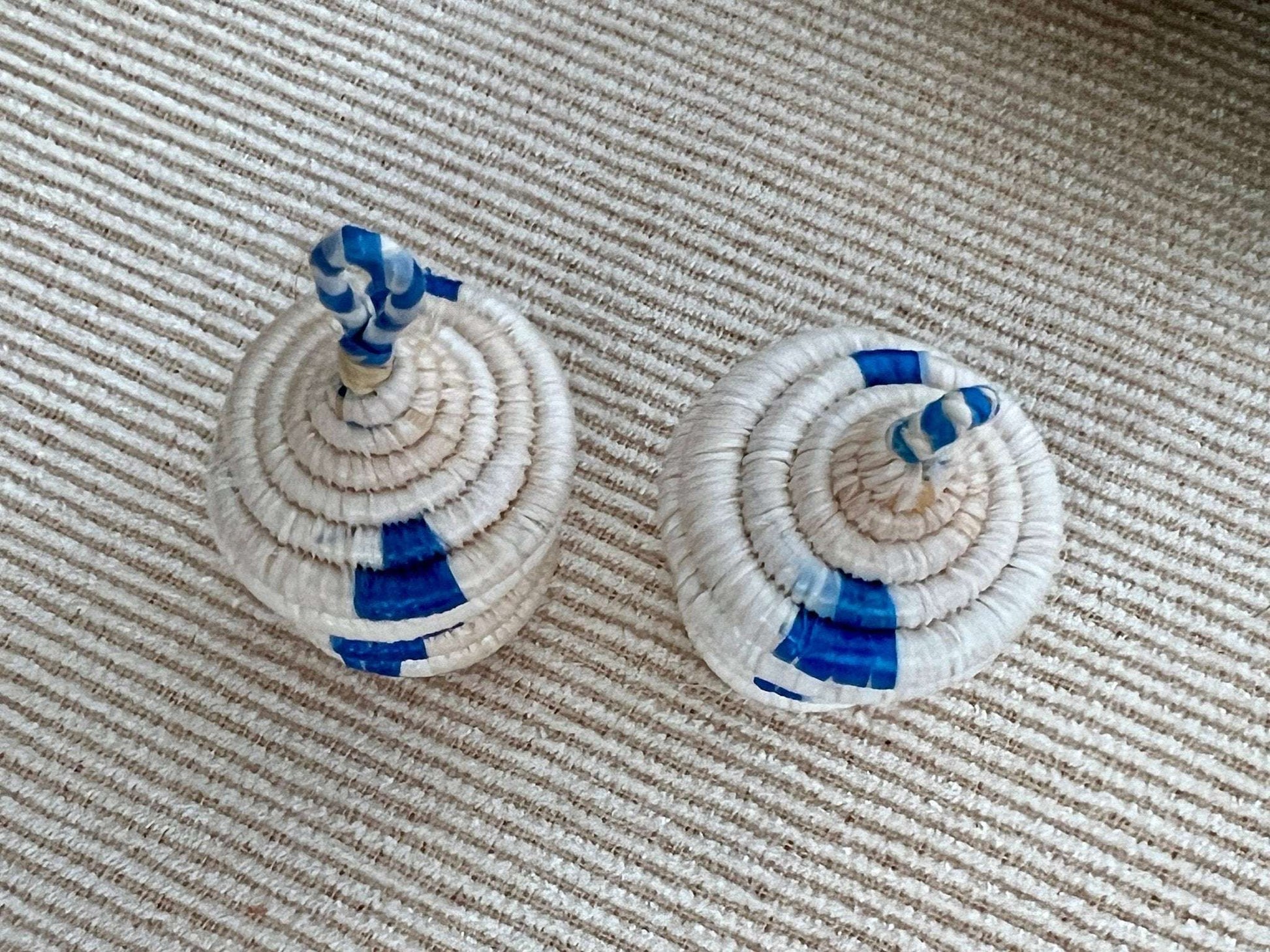 Tiny, Pair of African Woven Baskets, Hand made Jewelry Box, Ring Box, Woven Hanging Baskets - Loom Vintage