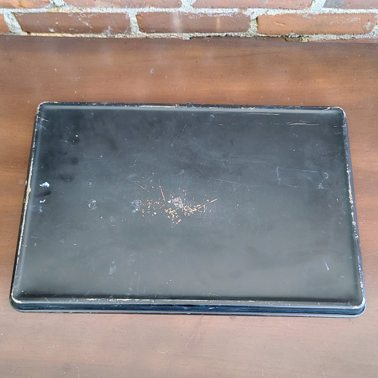 Tole Craft Style Paint - by - Number Metal Tray — Pheasant & Botanical Florals, Black, c. 1950s - Loom Vintage