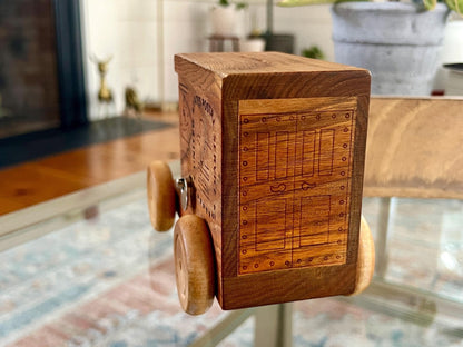 Toystalgia USPS Wooden Music Box Coin Bank — US Mail Truck, Plays "America the Beautiful," 1991 - Loom Vintage