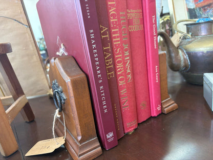 Traditional Wood Bookends with Decorative Metal Knockers, Set of 2 - Loom Vintage