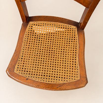 Antique Victorian Caned Side Chair, Turned Legs, 1880s-1900s