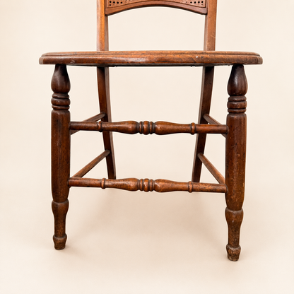 Antique Victorian Caned Side Chair, Turned Legs, 1880s-1900s