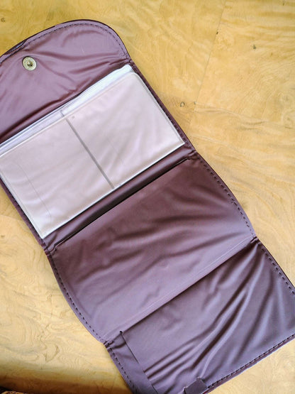 Vintage 1980s Reddish Brown Leather Travel Set with Umbrella – Made in Korea (Unused) - Loom Vintage