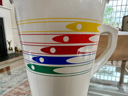 Vintage 1986 FTDA Retro Rainbow Arrow Rocket Coffee Mug Cup Retro Japan. Pride - Loom Vintage