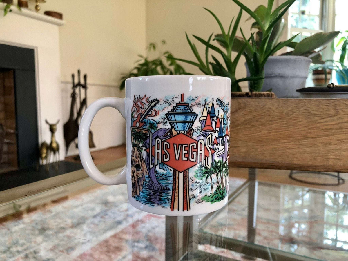 Vintage 1990s Las Vegas souvenir mug personalized Jennifer with Strip landmarks, photo 2 of 10